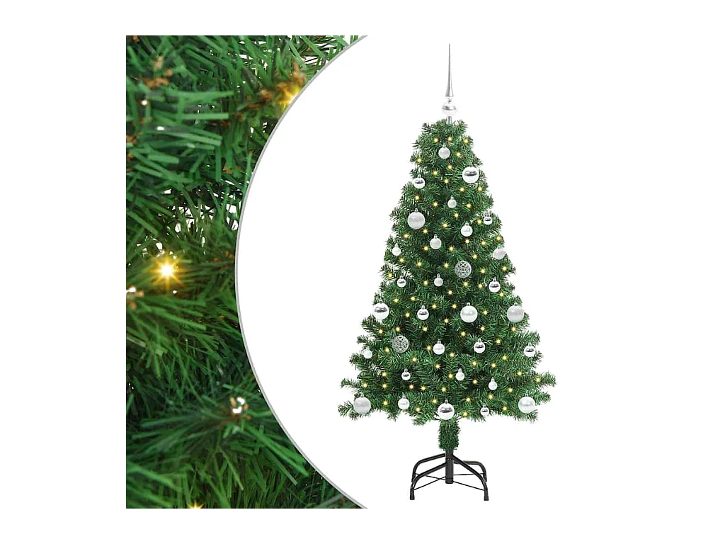 Árvore de Natal Artificial Verde 150 cm PVC, Aço e Plástico