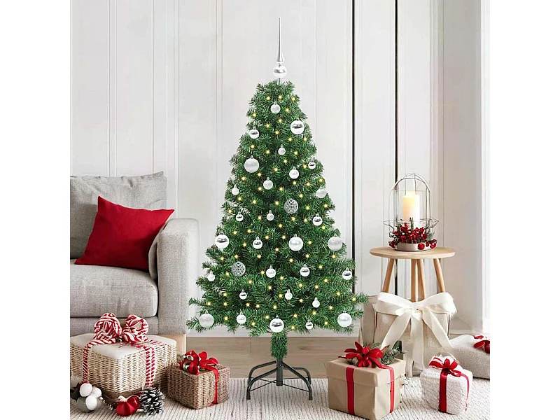 Árvore de Natal Artificial Verde 150 cm PVC, Aço e Plástico