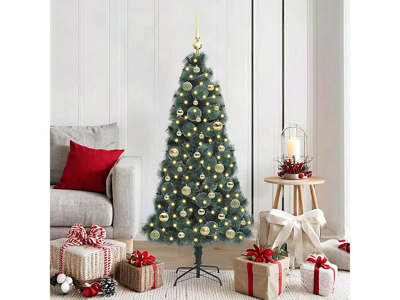 Árvore de Natal Artificial Pré-iluminada com Conjunto de Bolas