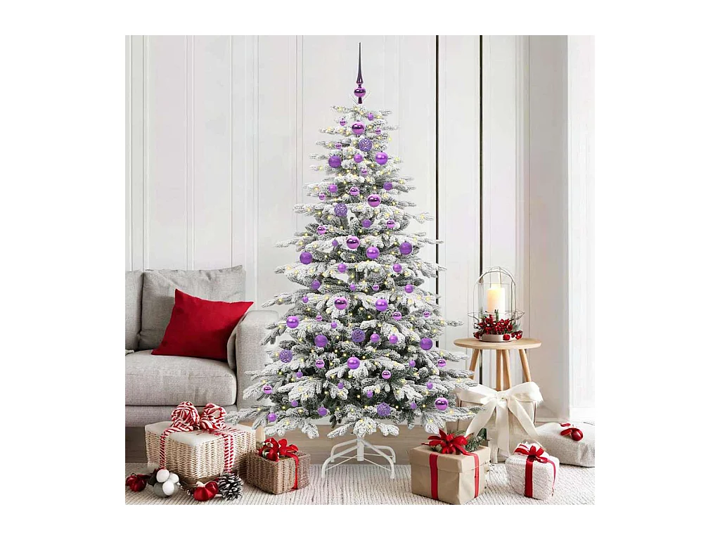 Sapin de Noël Artificiel à Branches Articulées Blanc 180 cm