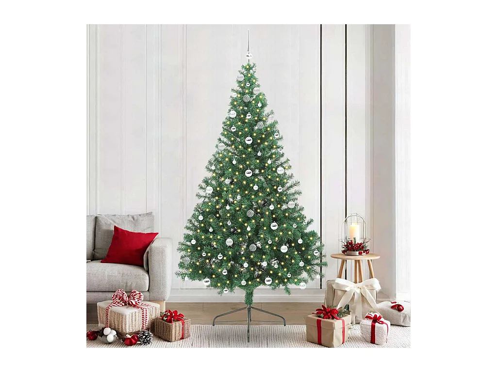 Sapin de Noël artificiel pré-éclairé Vert 240 cm PVC