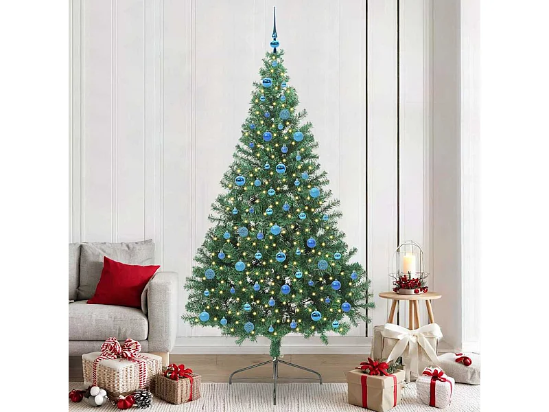 Sapin de Noël artificiel pré-éclairé Vert 240 cm PVC