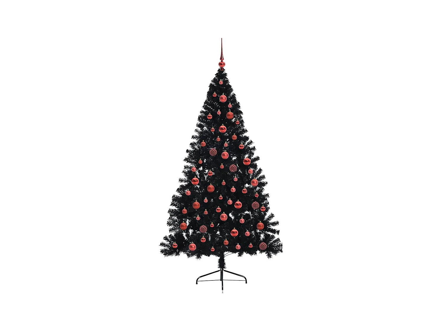 Sapin de Noël artificiel pré-éclairé Noir 180 cm PVC