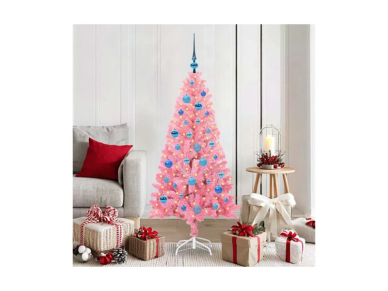 Sapin de Noël avec 150 LED avec support Rose 150 cm PVC