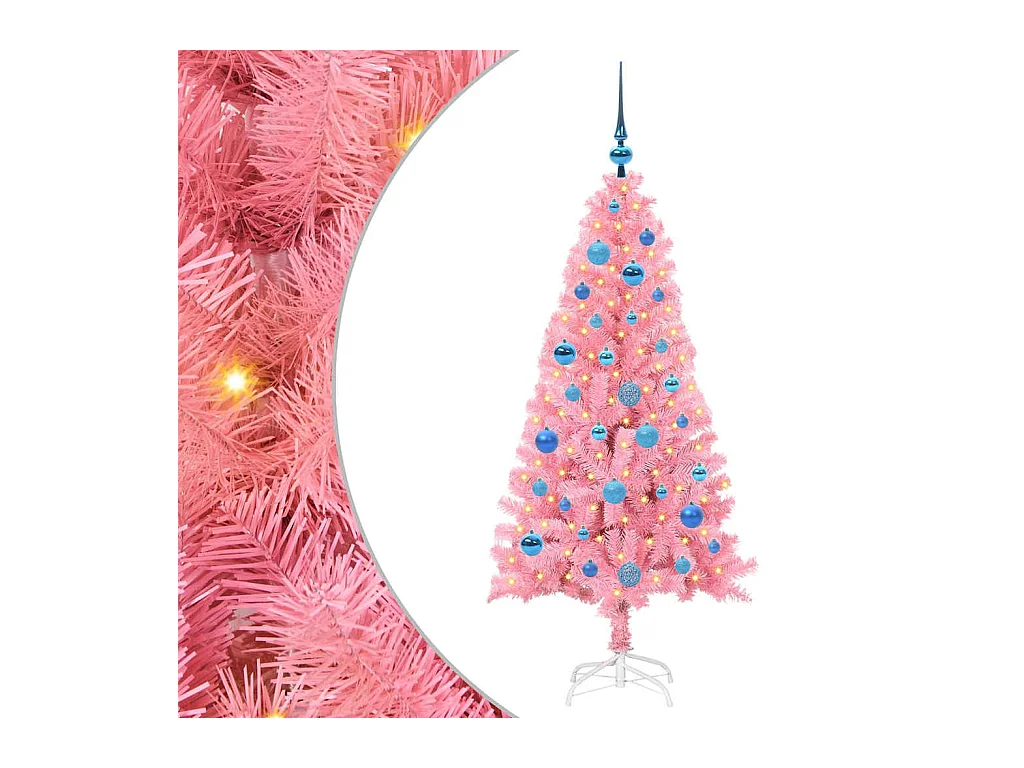 Sapin de Noël avec 150 LED avec support Rose 150 cm PVC