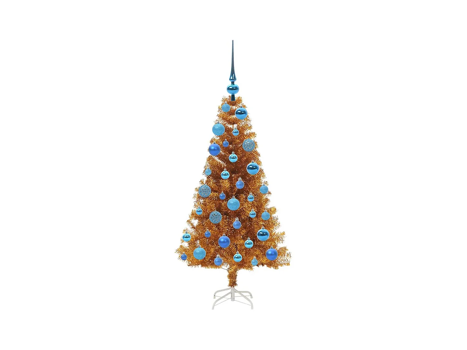 Árbol de Navidad con 150 LED con soporte Dorado 120 cm PET