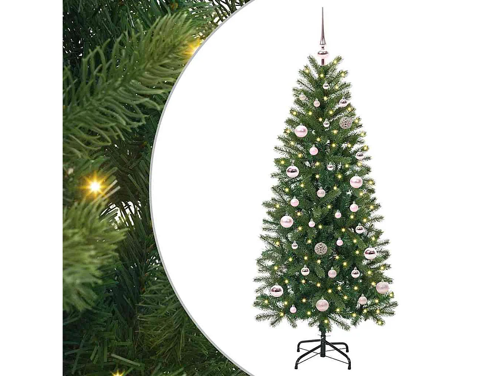Sapin de Noël artificiel avec 150 LED Vert 150 cm PE et PVC