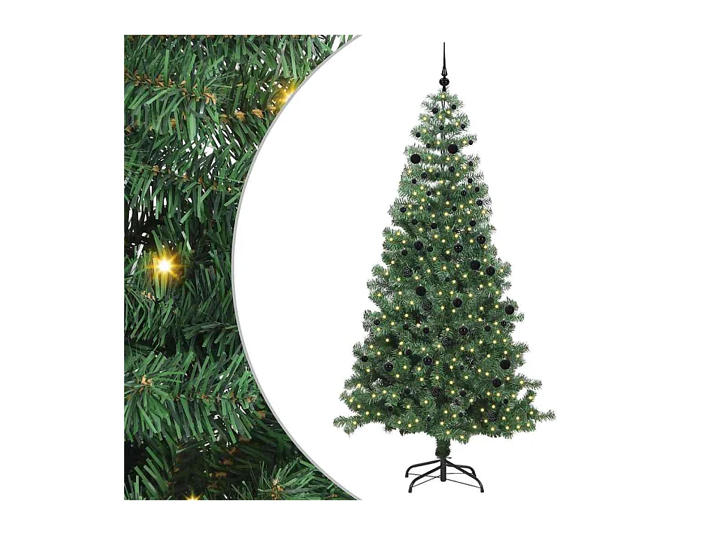 Árbol de Navidad con 300 LED con soporte Verde 240 cm PVC