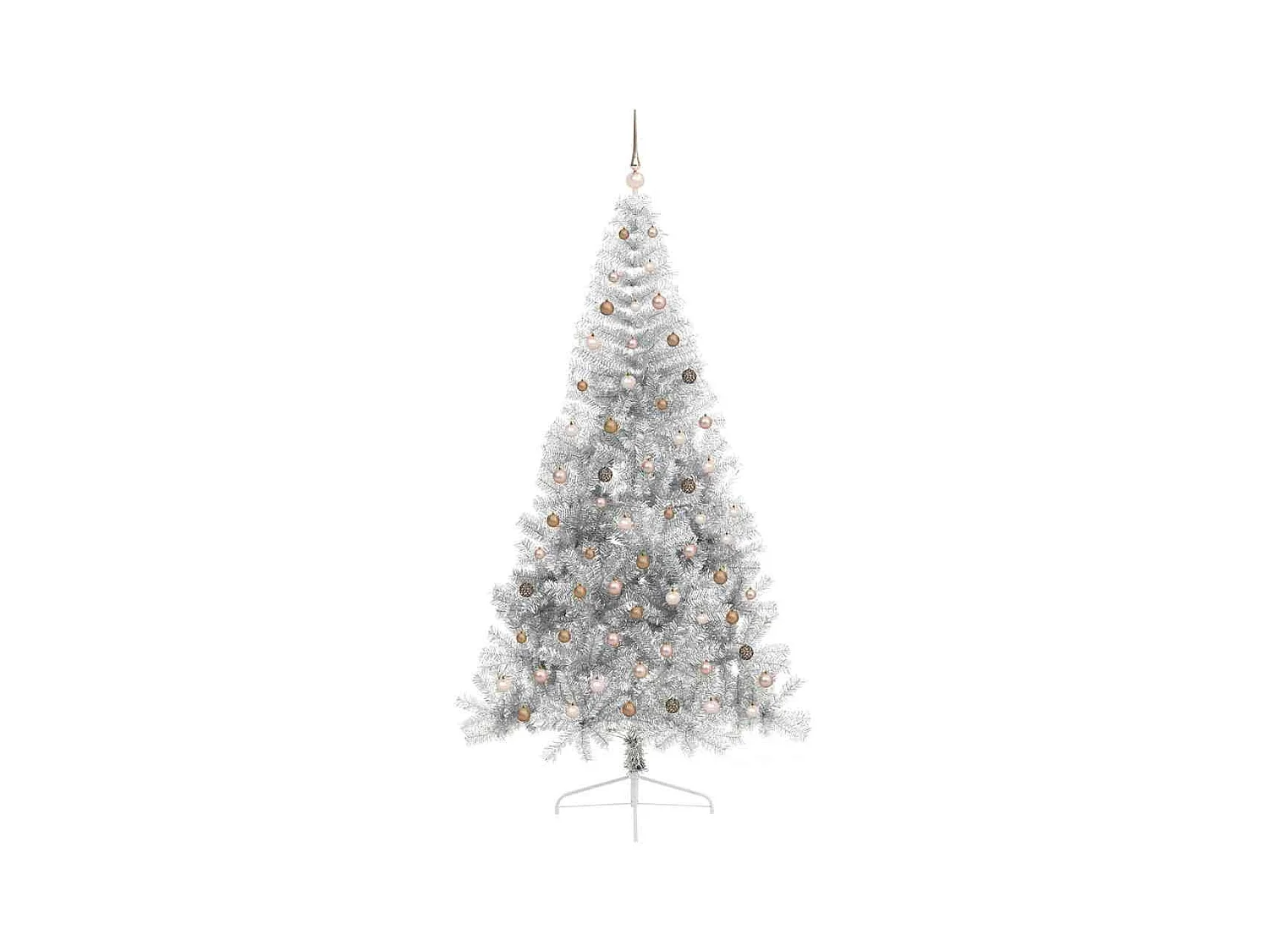Sapin de Noël artificiel pré-éclairé Argent 240 cm PET