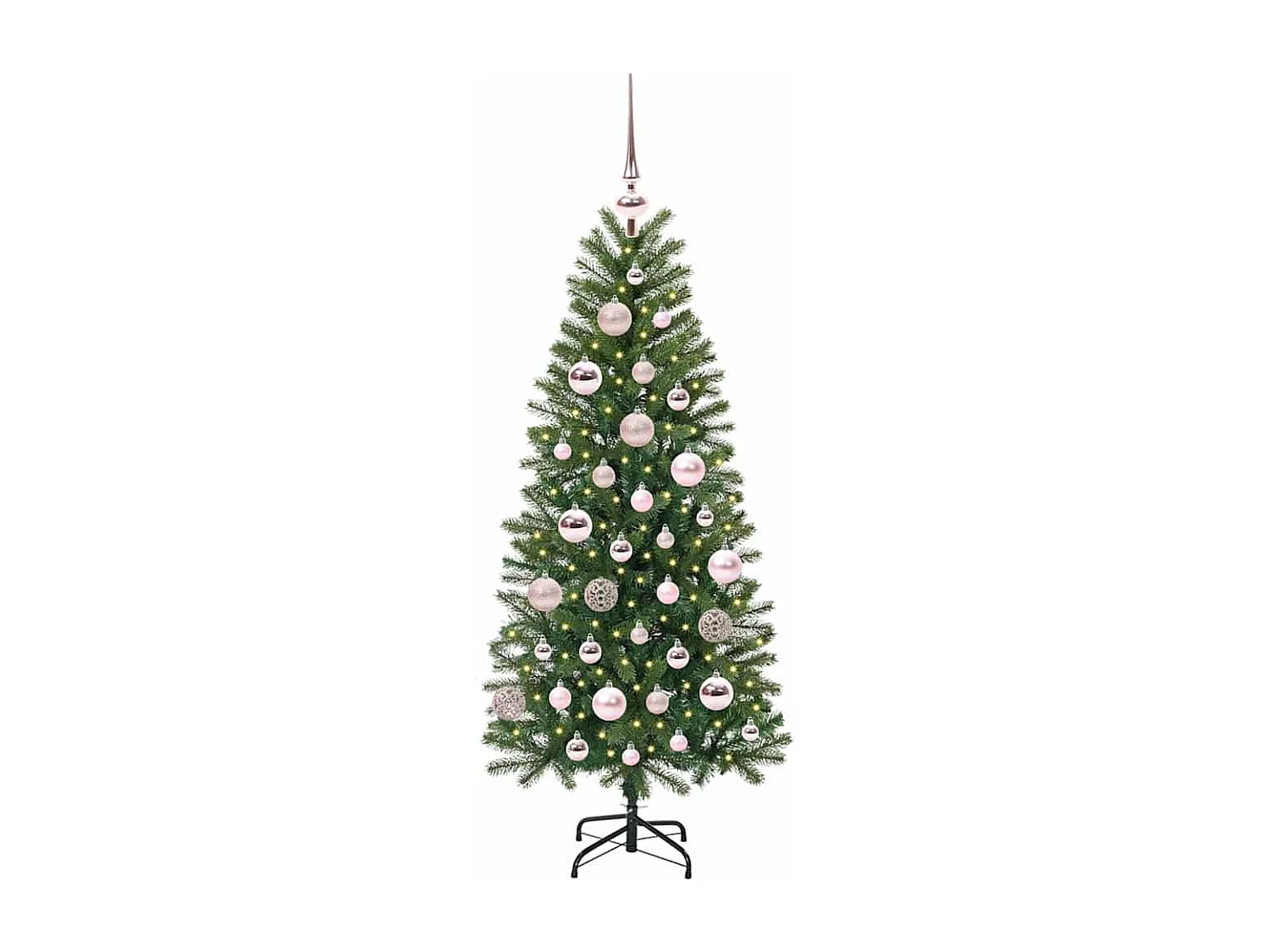 Árvore de Natal Artificial com 150 LEDs Verde 120 cm PE e PVC