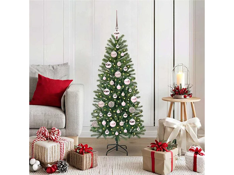 Árvore de Natal Artificial com 150 LEDs Verde 120 cm PE e PVC