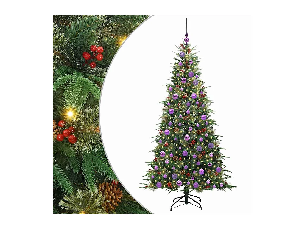 Árvore de Natal Articulada Artificial Verde 180 cm PE e PVC