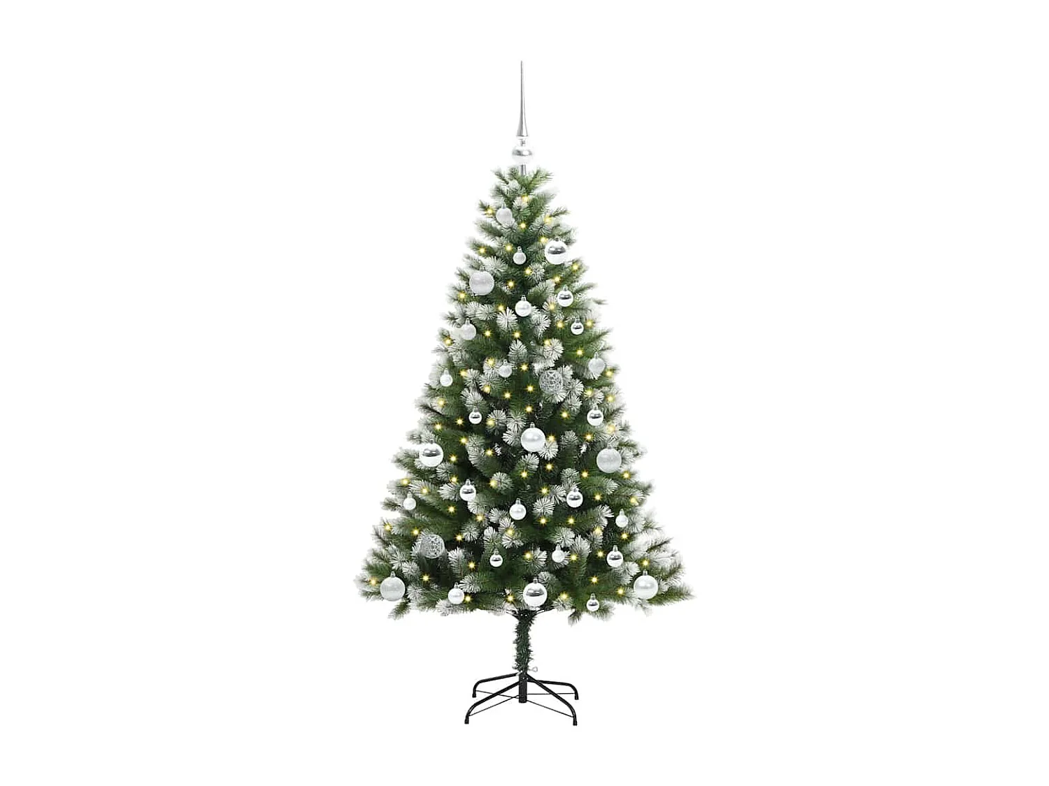 Árvore de Natal Artificial com Dobradiças e Neve Coberta 150 cm