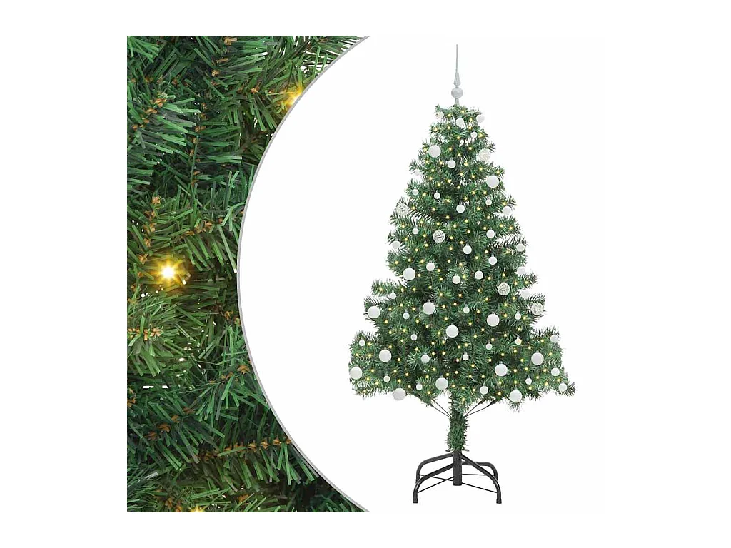 Árbol de Navidad con 300 LED con soporte Verde 180 cm PVC