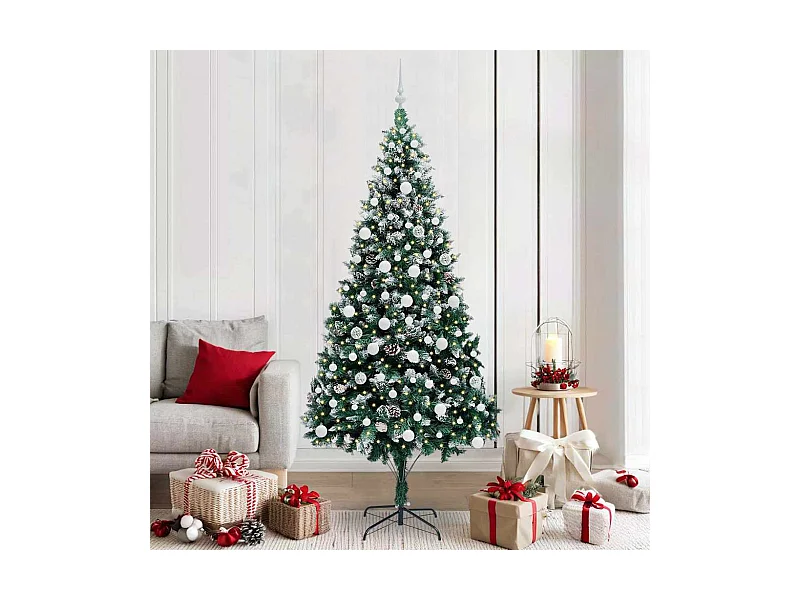 Sapin de Noël artificiel Vert 210 cm PVC, Acier et Plastique