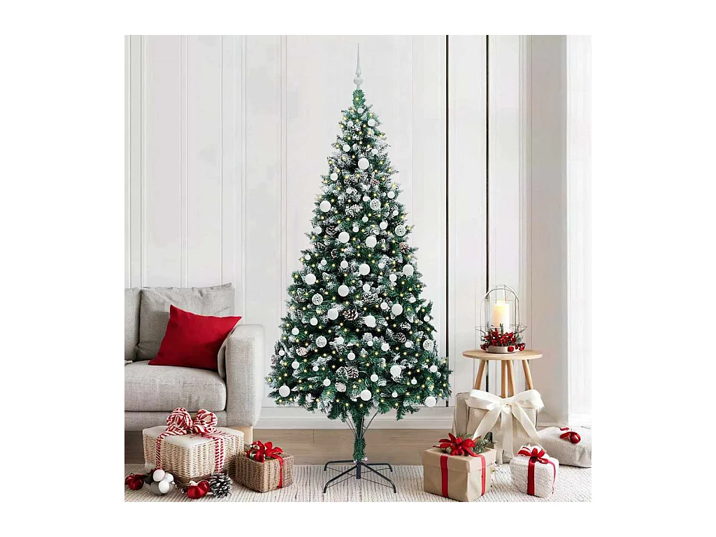 Sapin de Noël artificiel Vert 210 cm PVC, Acier et Plastique