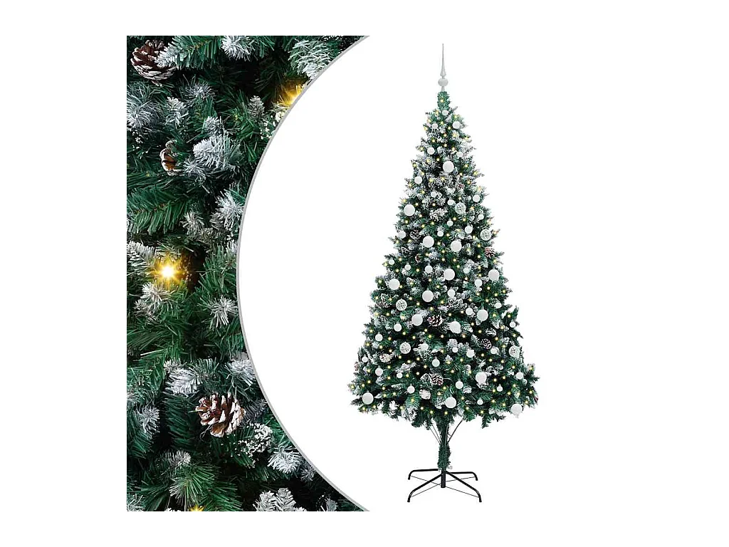 Sapin de Noël artificiel Vert 210 cm PVC, Acier et Plastique