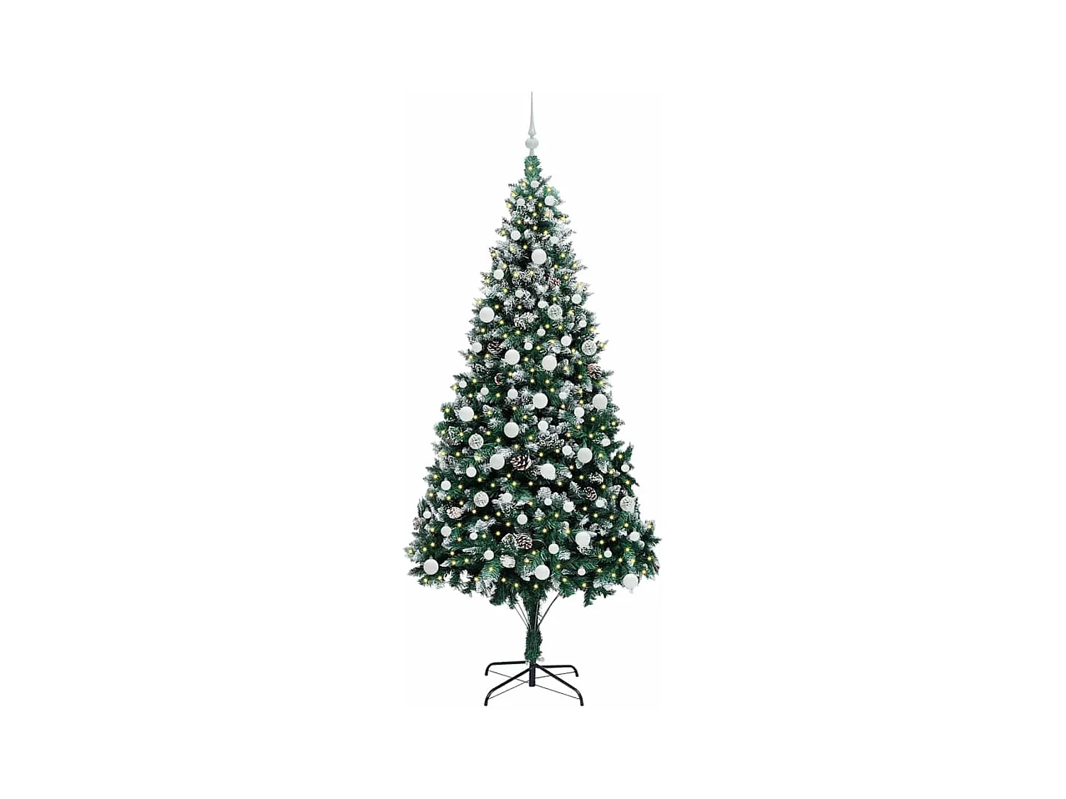 Sapin de Noël artificiel Vert 210 cm PVC, Acier et Plastique