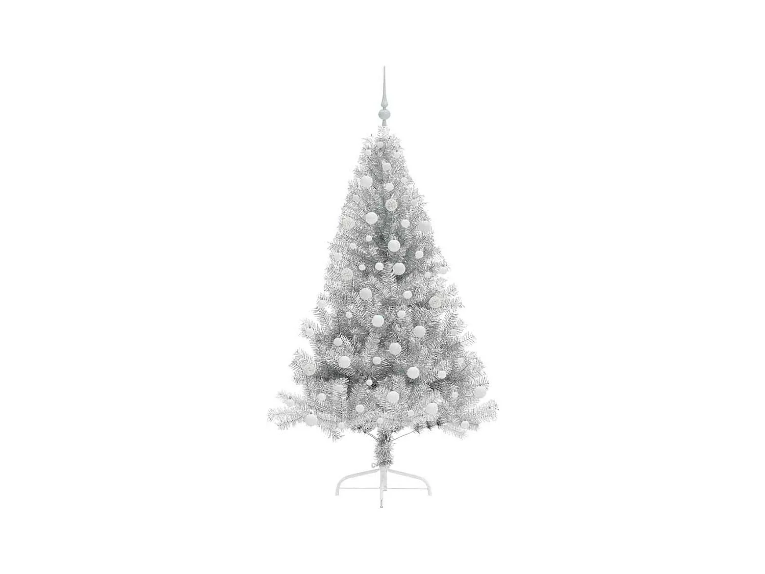 Sapin de Noël artificiel pré-éclairé Argent 180 cm PET