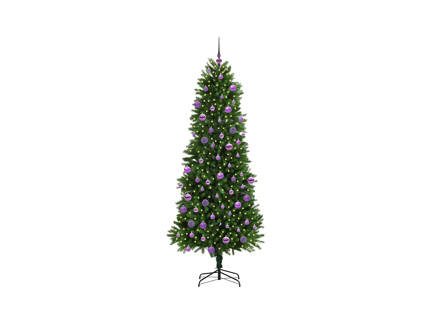 Sapin de Noël avec 300 LED avec support Vert 240 cm PE