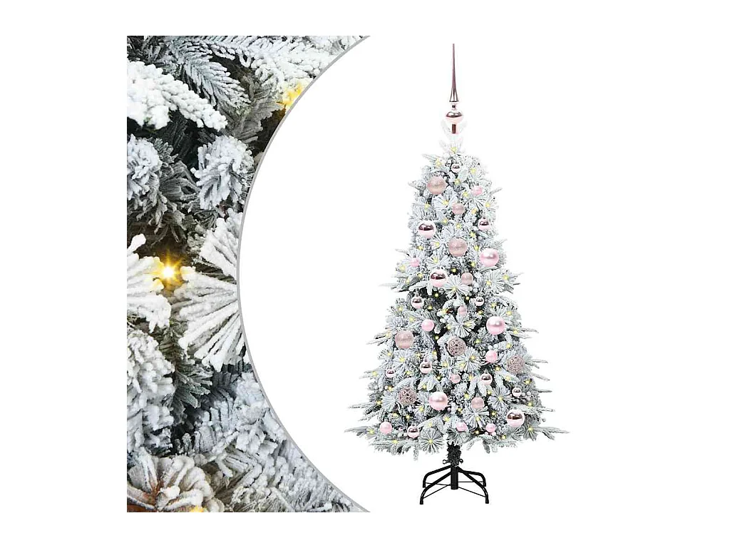 Kunstmatige Hinged Kerstboom met 150 LED Groen 120 cm PE en PVC
