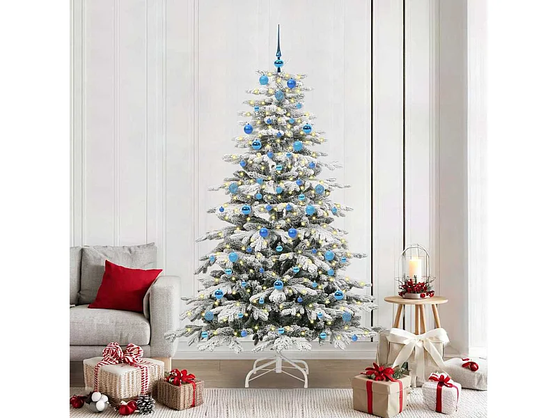 Sapin de Noël Artificiel à Branches Articulées Blanc 210 cm
