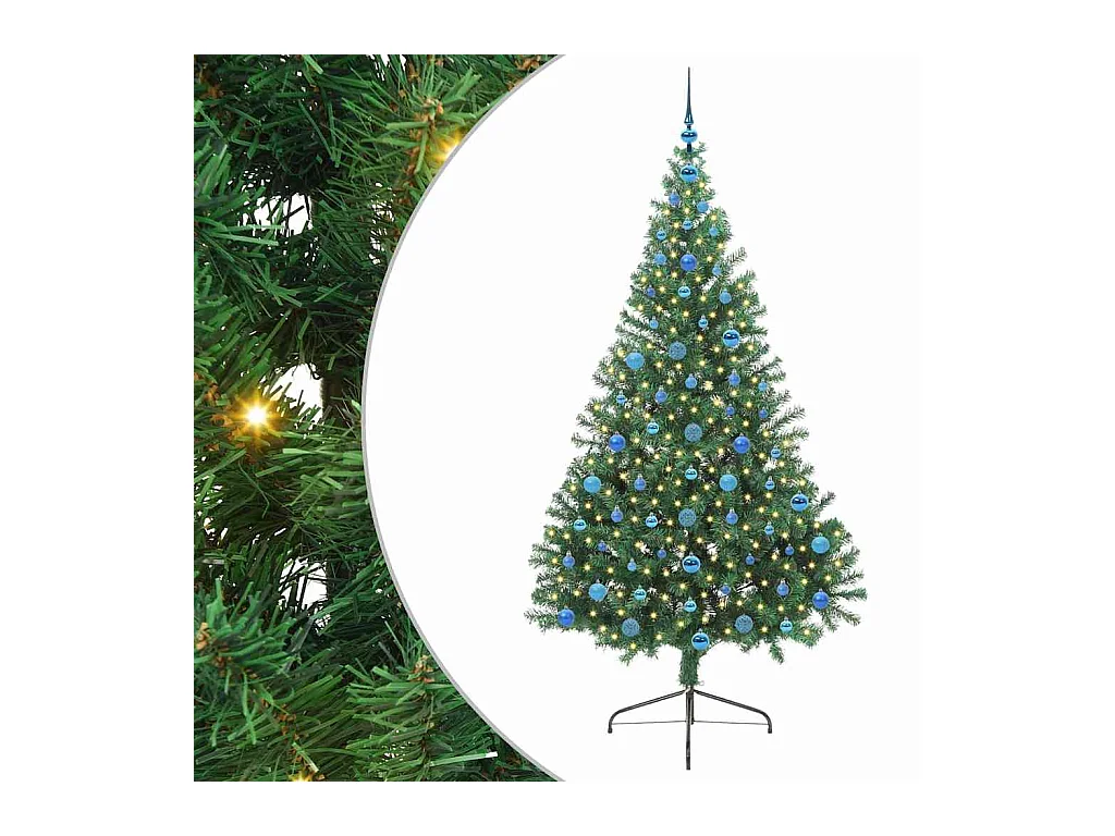 Árbol de Navidad Artificial Preiluminado Verde 210 cm PVC