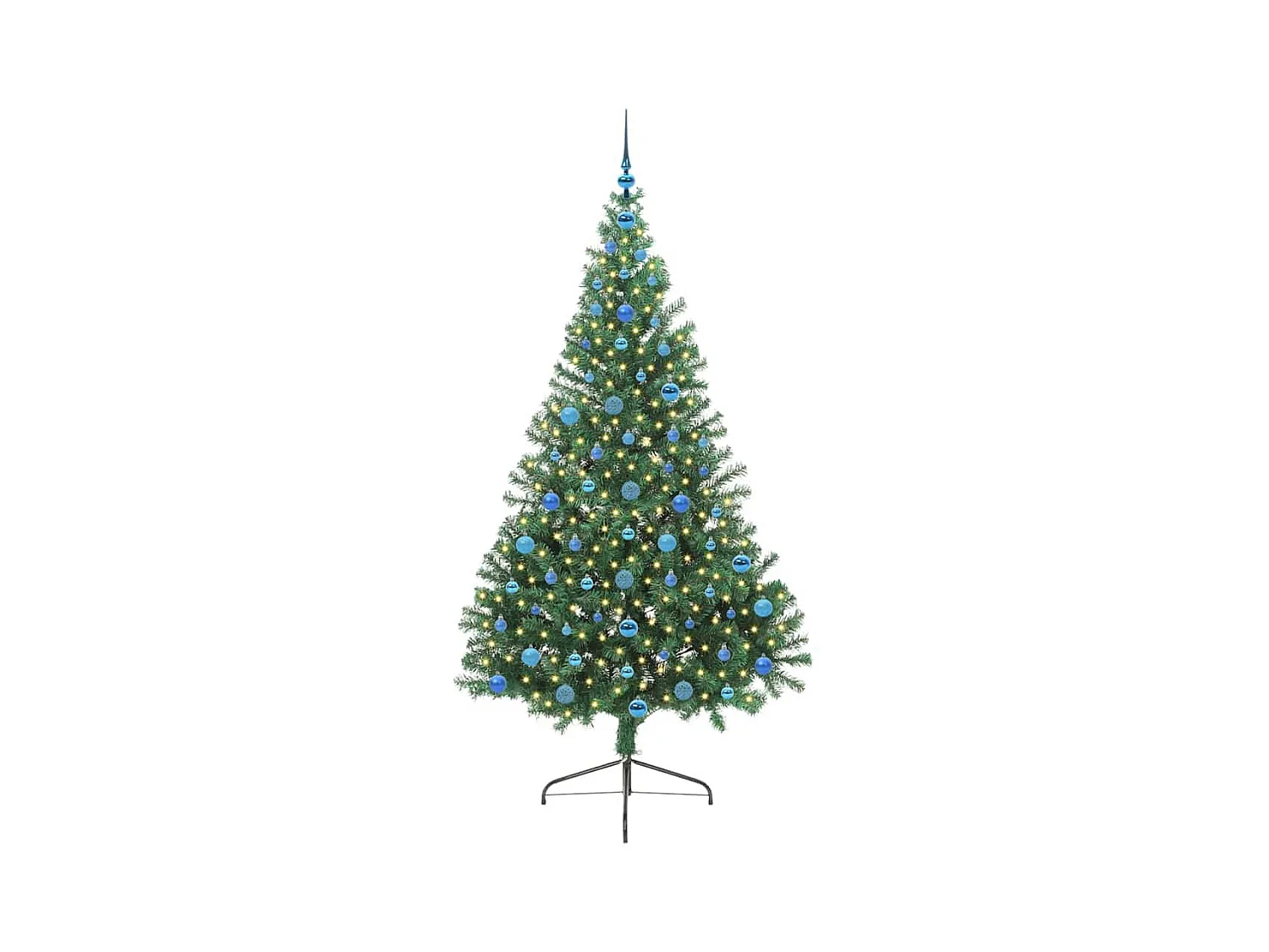 Árbol de Navidad Artificial Preiluminado Verde 210 cm PVC