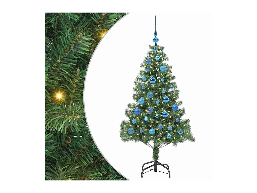 Sapin de Noël avec 150 LED avec support Vert 150 cm PVC