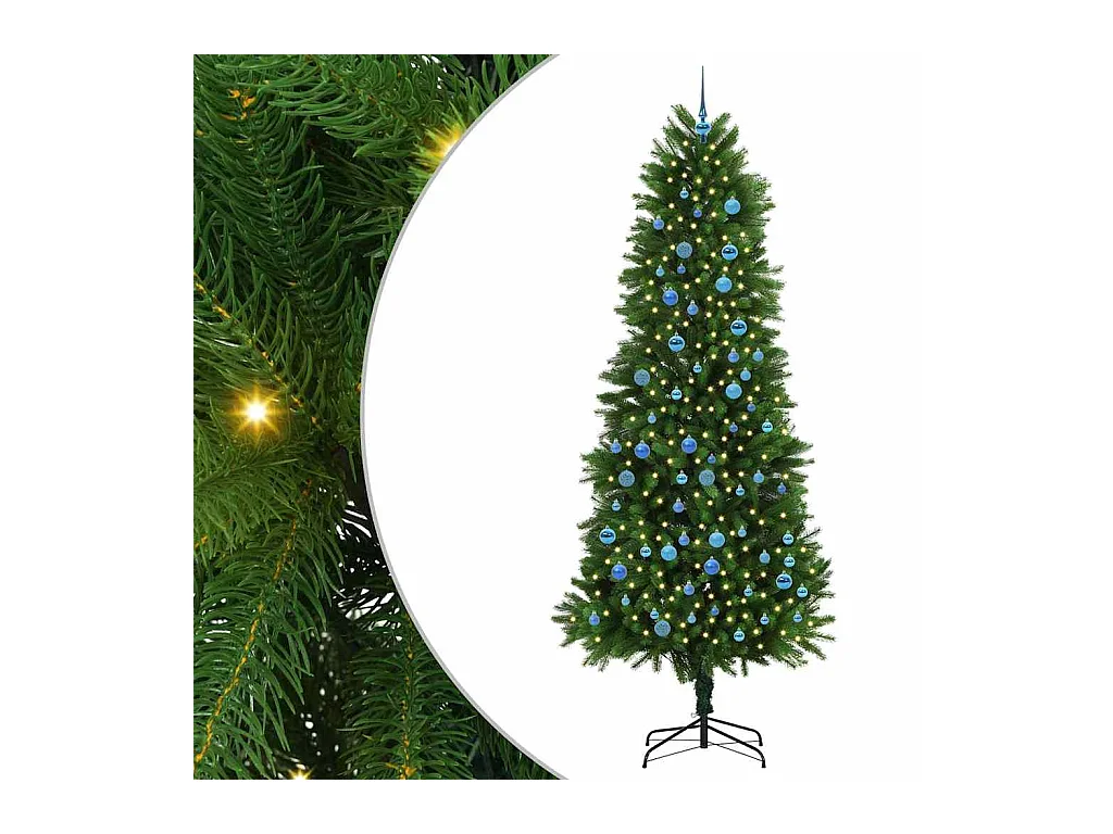 Sapin de Noël avec 300 LED avec support Vert 240 cm PE