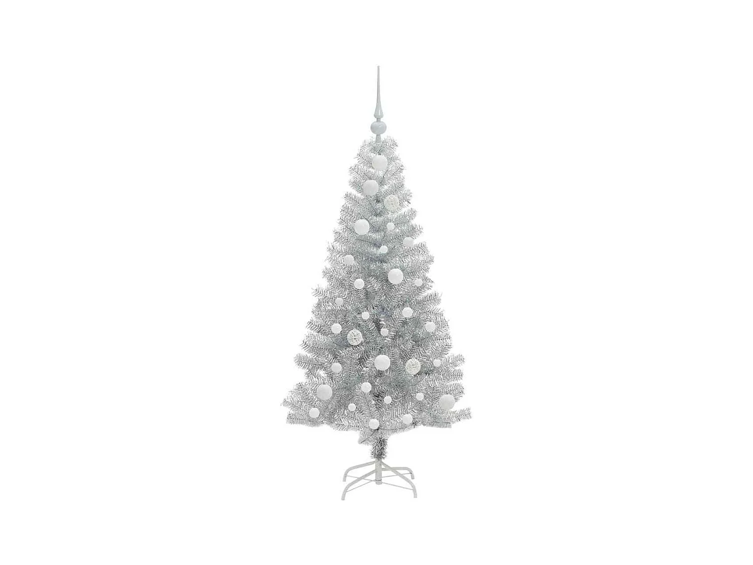 Árbol de Navidad con 150 LED con soporte Plateado 120 cm PET