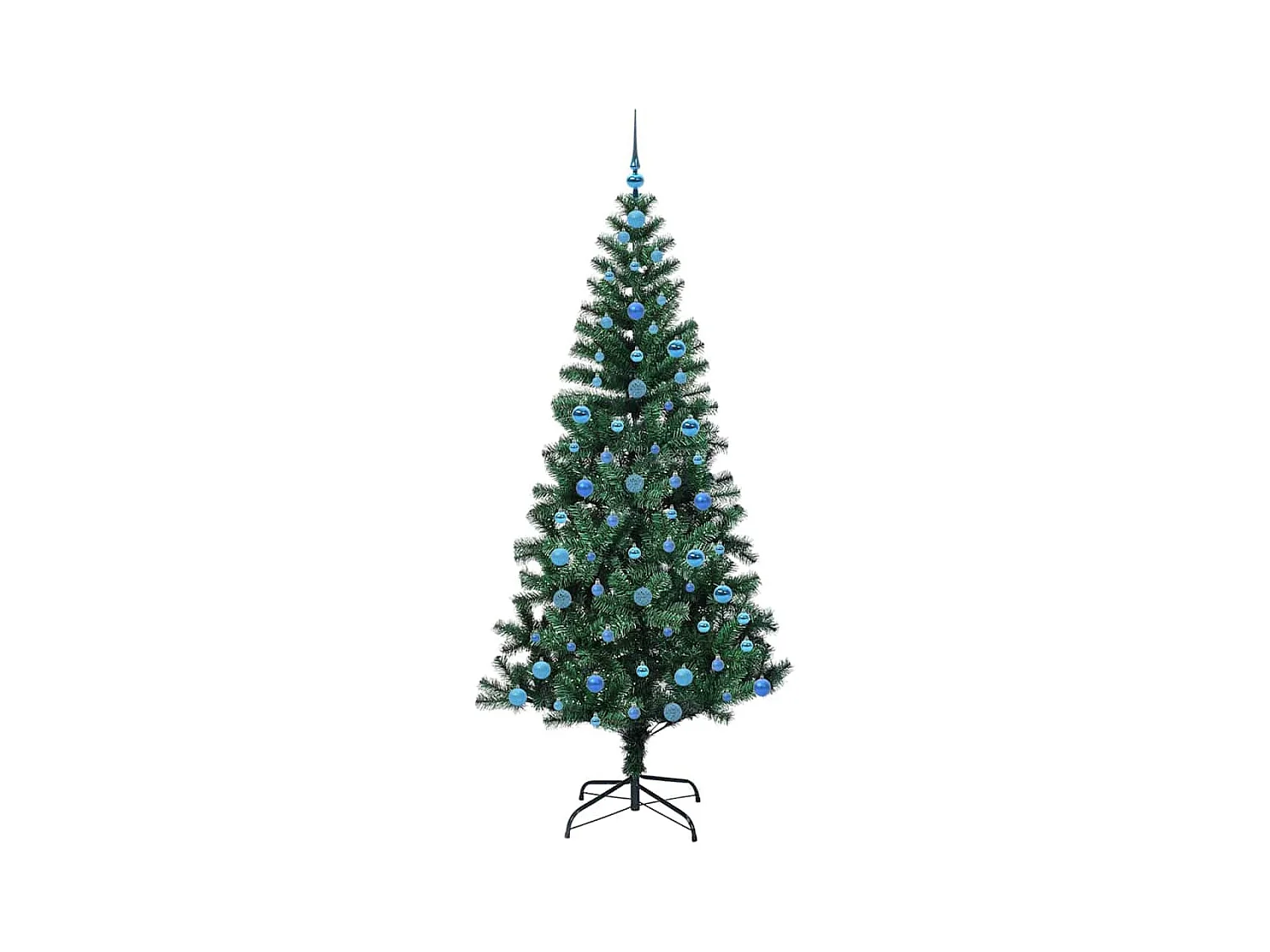 Sapin de Noël artificiel pré-éclairé Vert 210 cm PVC et métal