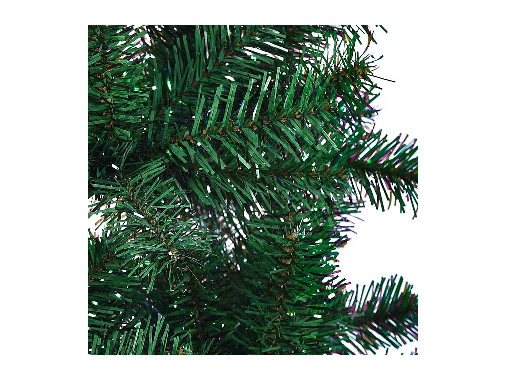 Sapin de Noël artificiel pré-éclairé Vert 210 cm PVC et métal