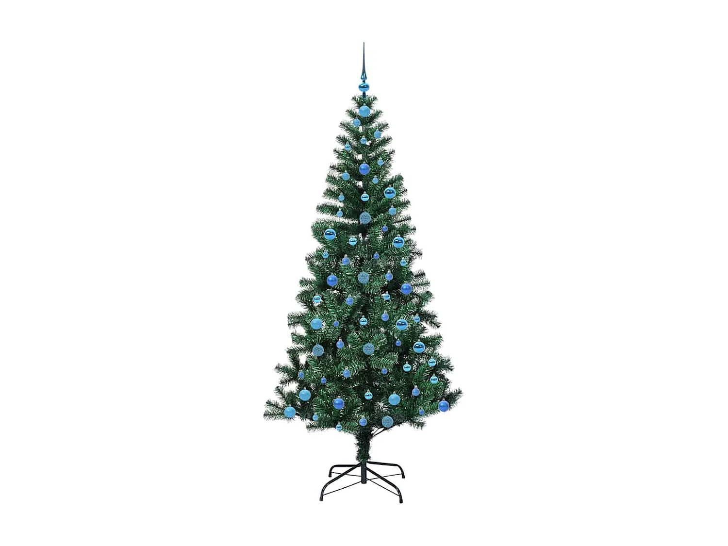 Sapin de Noël artificiel pré-éclairé Vert 210 cm PVC et métal