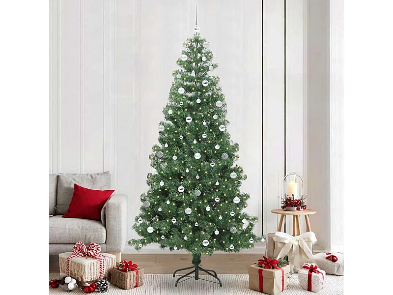 Árbol de Navidad con 300 LED con soporte Verde 240 cm PVC