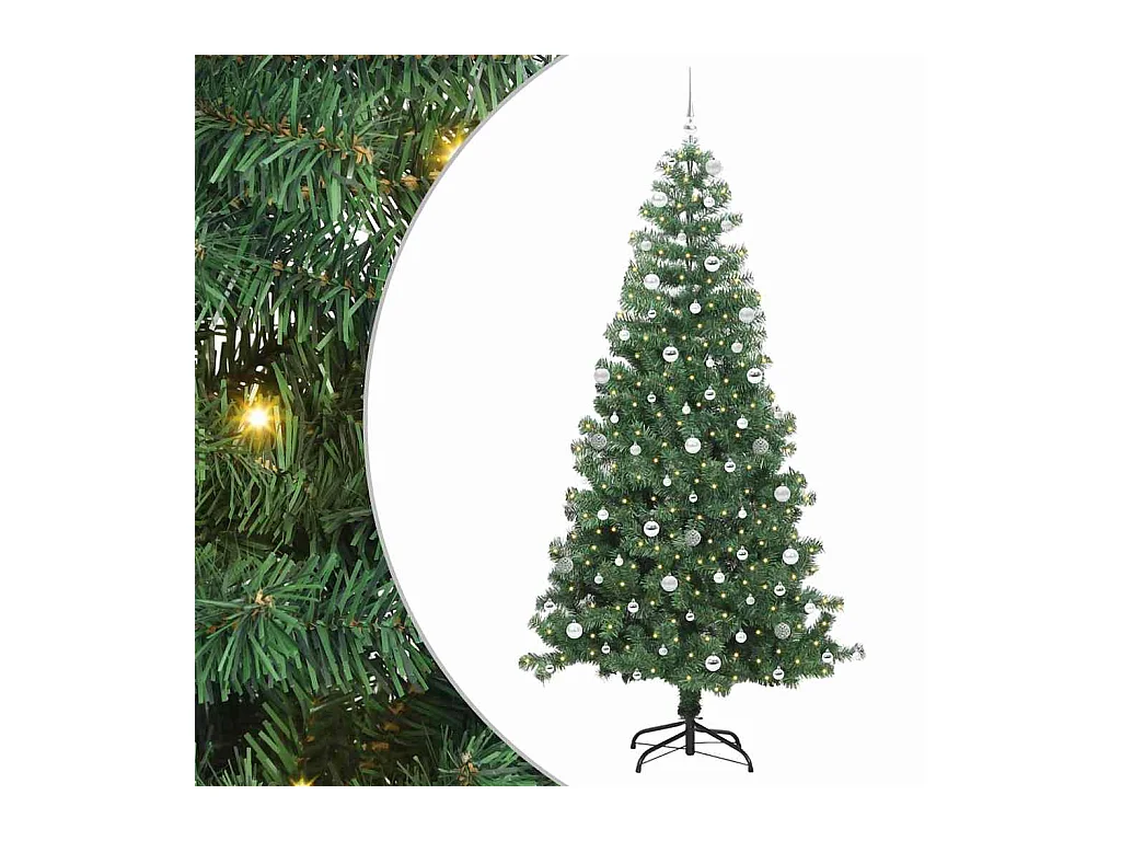 Árbol de Navidad con 300 LED con soporte Verde 240 cm PVC
