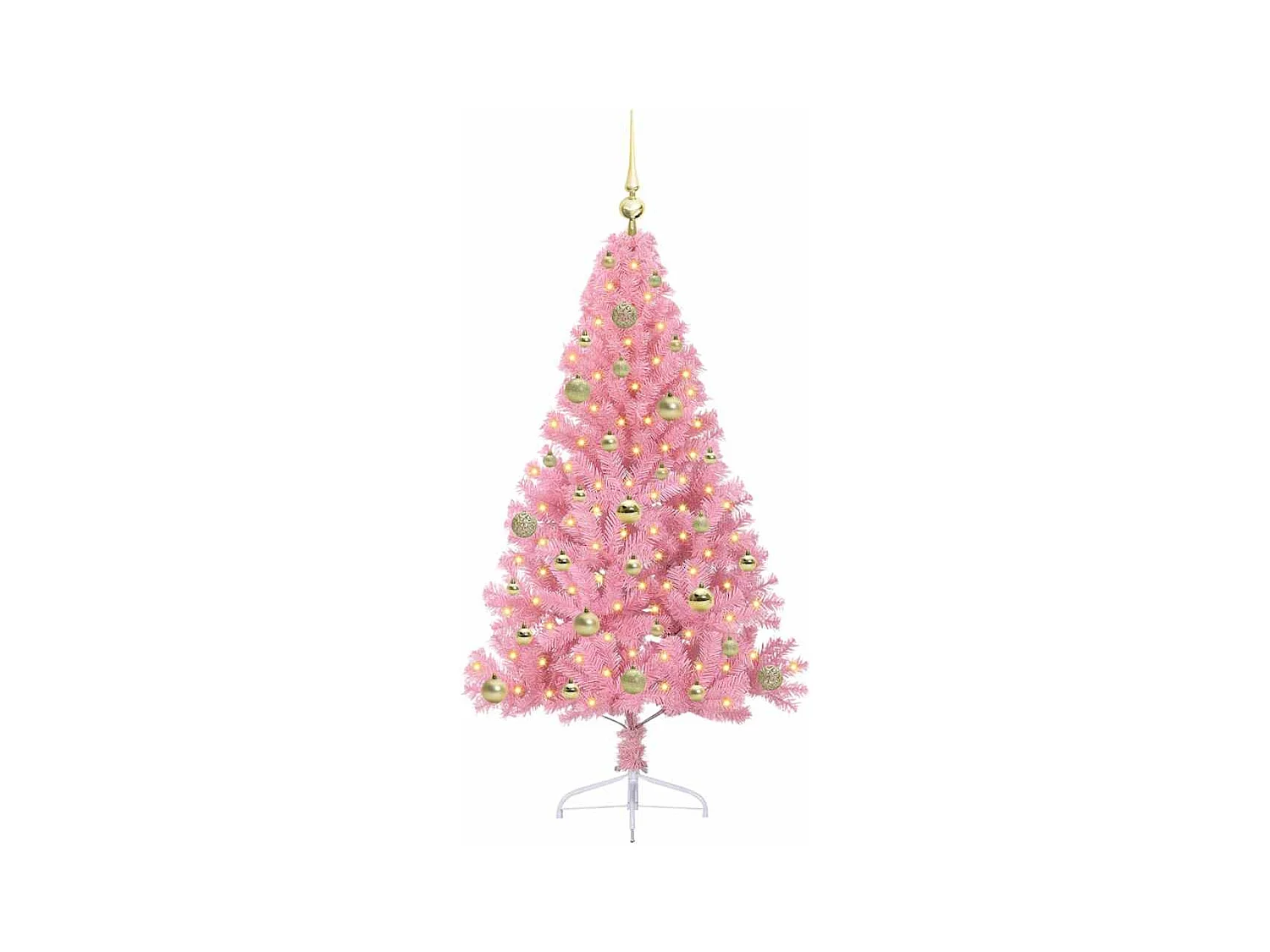 Sapin de Noël artificiel pré-éclairé Rose 150 cm PVC