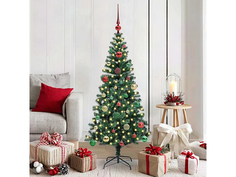 Árbol de Navidad Artificial Preiluminado Verde 150 cm