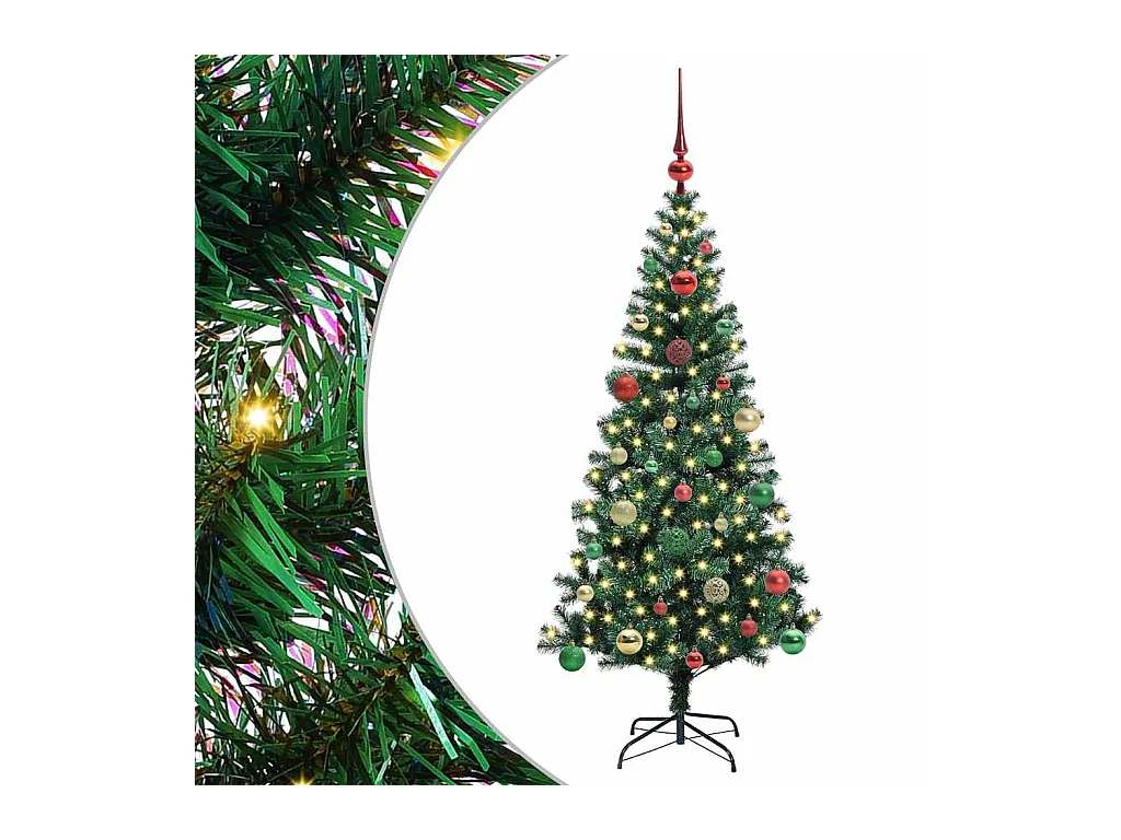 Árbol de Navidad Artificial Preiluminado Verde 150 cm