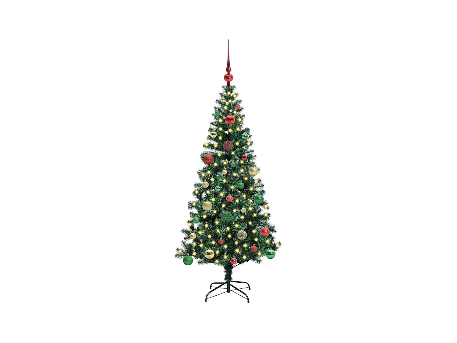 Árbol de Navidad Artificial Preiluminado Verde 150 cm