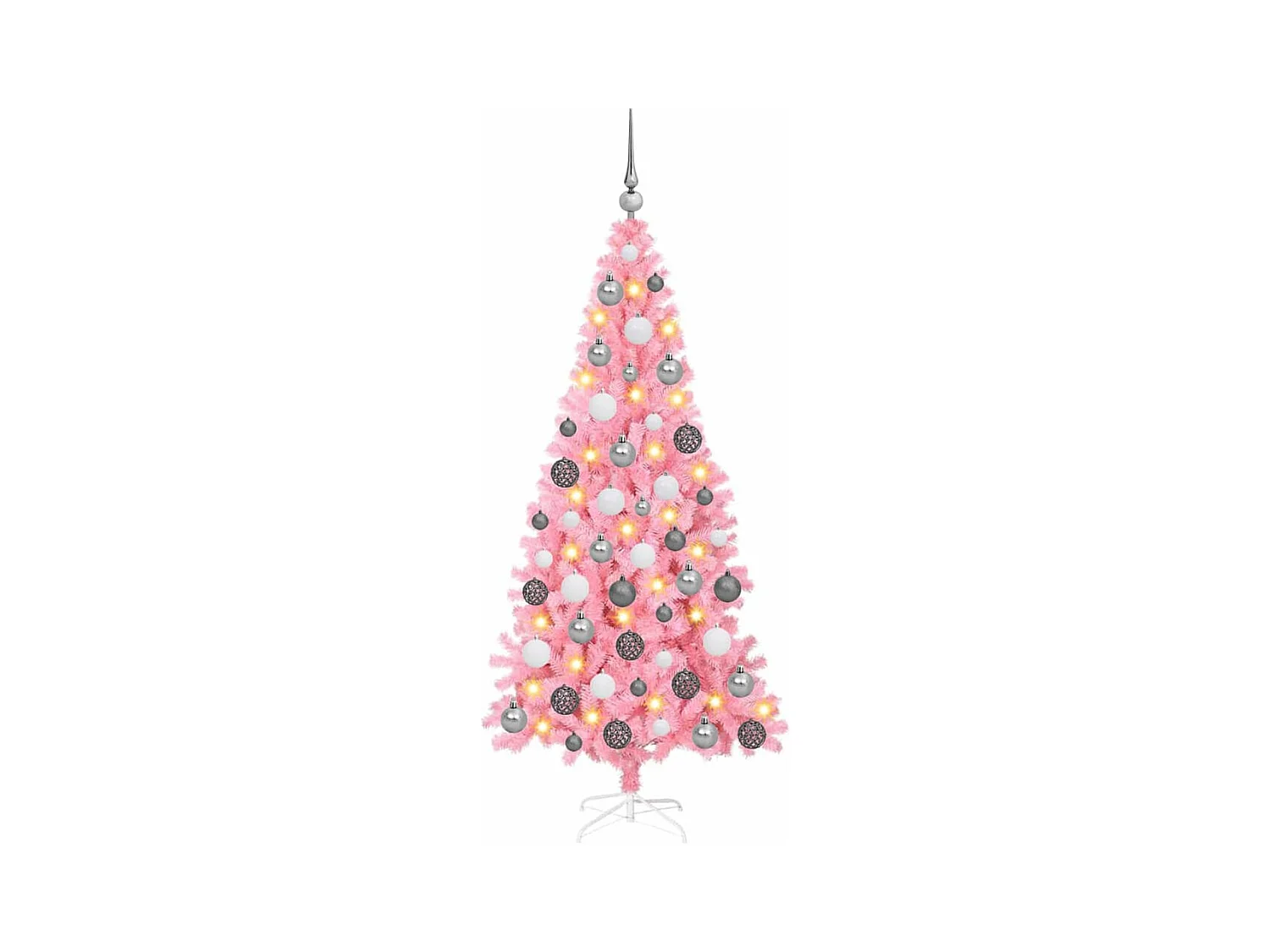 Árbol de Navidad con 300 LED con soporte Rosa 180 cm PVC