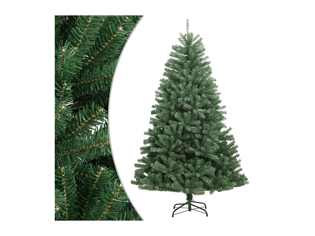 Sapin de Noël artificiel à charnières avec support vert 270 cm
