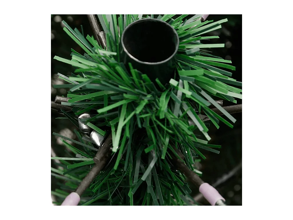 Sapin de Noël artificiel à charnières avec support vert 270 cm