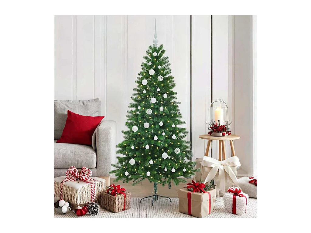 Sapin de Noël avec 150 LED avec support Vert 150 cm PE