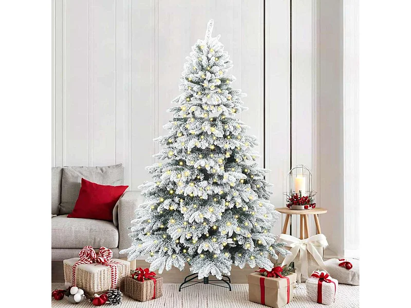 Kunstkerstboom met 300 LED met standaard Groen 210 cm PE en PVC