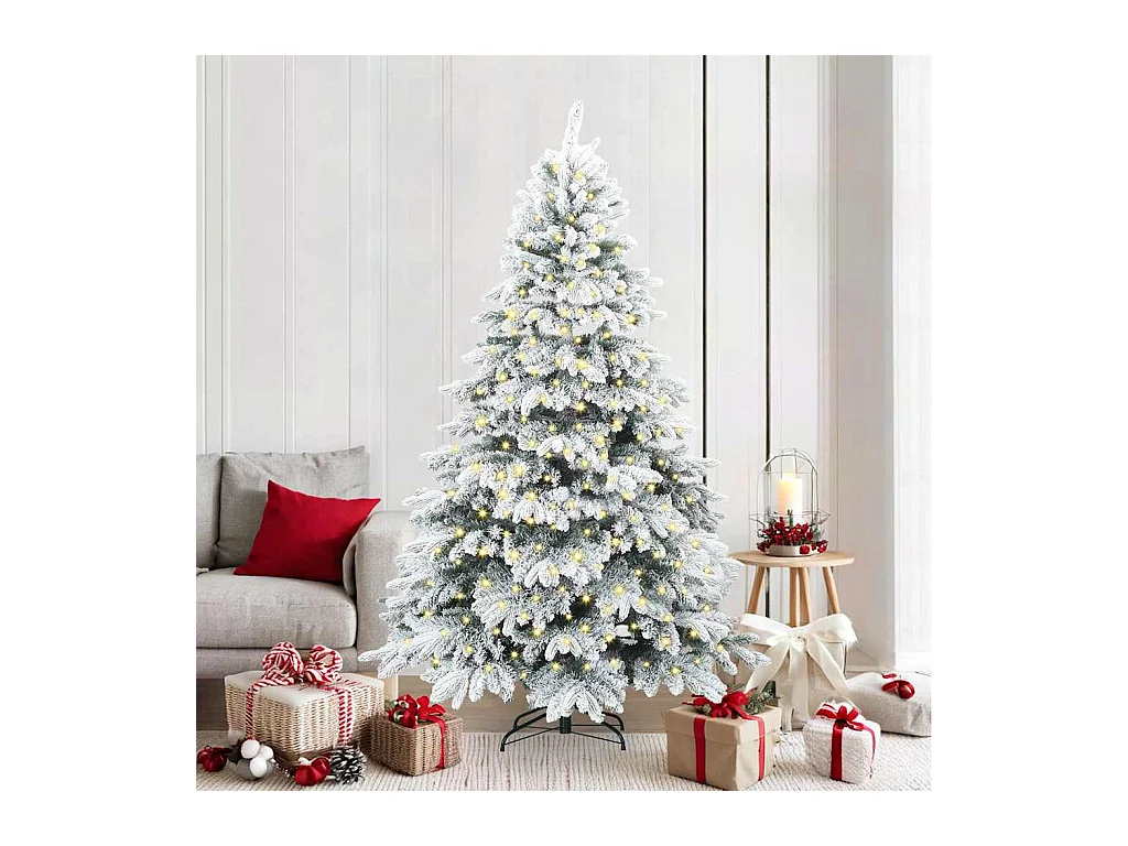 Kunstkerstboom met 300 LED met standaard Groen 210 cm PE en PVC