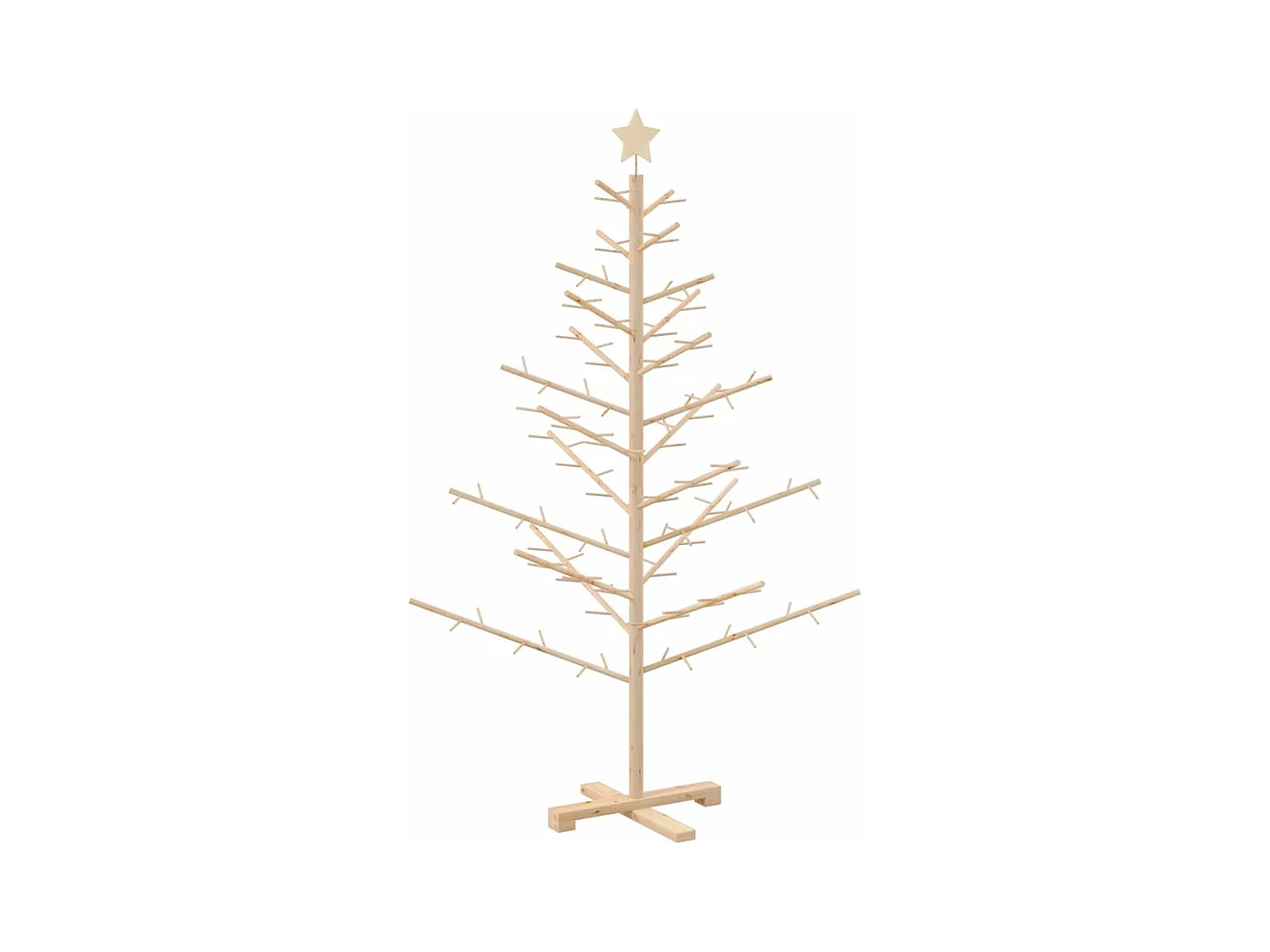 Arbre de Noël en bois Naturel 150 cm Bois massif en pin