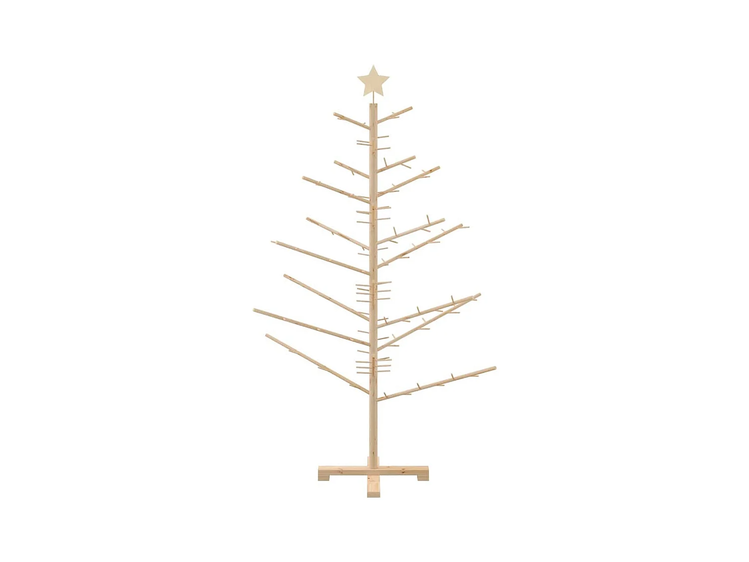 Arbre de Noël en bois Naturel 150 cm Bois massif en pin