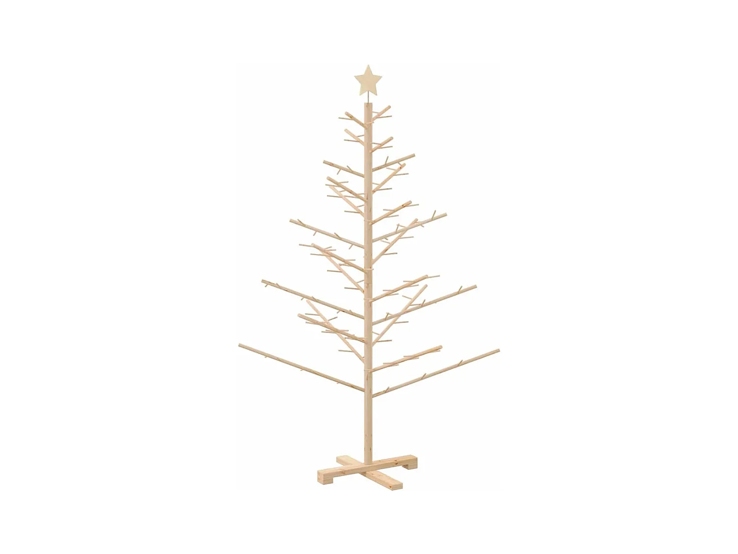 Arbre de Noël en bois Naturel 150 cm Bois massif en pin