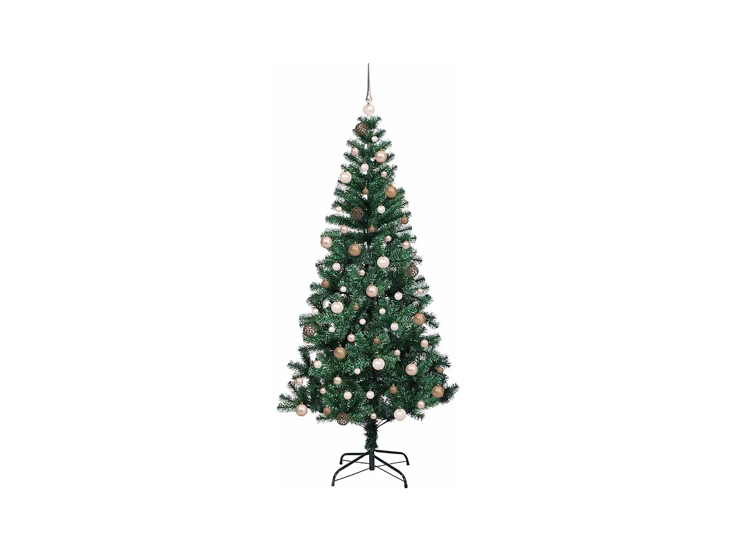 Sapin de Noël artificiel pré-éclairé Vert 210 cm PVC et métal
